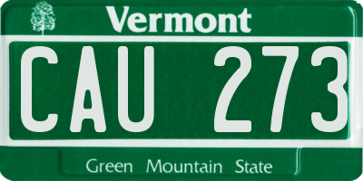 VT license plate CAU273