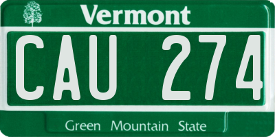 VT license plate CAU274