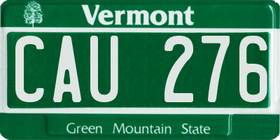 VT license plate CAU276