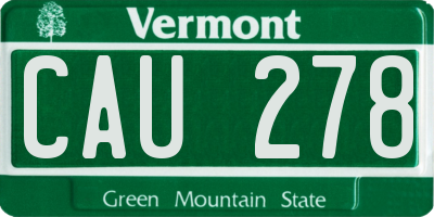 VT license plate CAU278