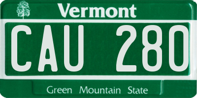 VT license plate CAU280