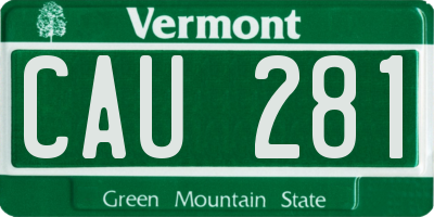 VT license plate CAU281