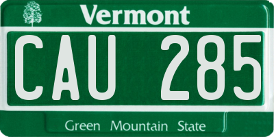 VT license plate CAU285