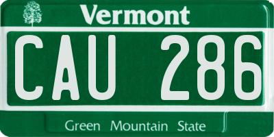 VT license plate CAU286
