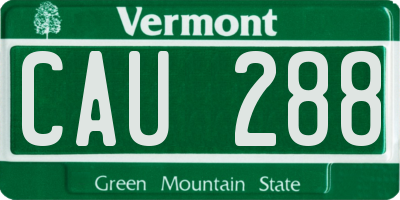 VT license plate CAU288