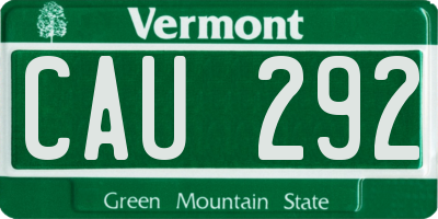 VT license plate CAU292
