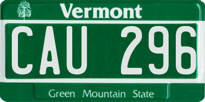 VT license plate CAU296