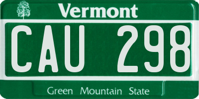 VT license plate CAU298