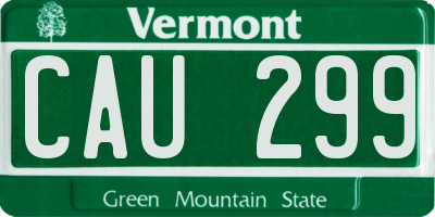 VT license plate CAU299