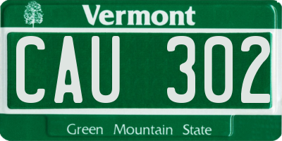 VT license plate CAU302