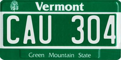 VT license plate CAU304