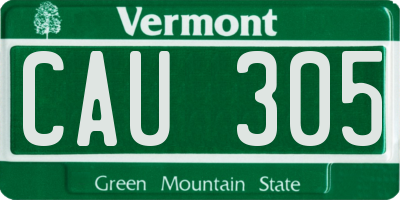 VT license plate CAU305