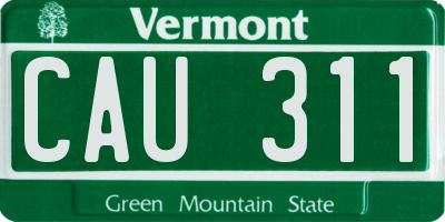 VT license plate CAU311