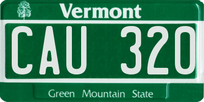 VT license plate CAU320