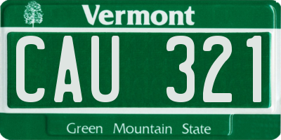 VT license plate CAU321