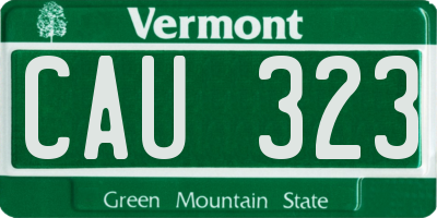 VT license plate CAU323