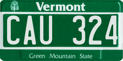 VT license plate CAU324