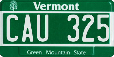 VT license plate CAU325