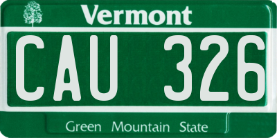 VT license plate CAU326