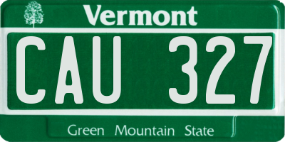 VT license plate CAU327