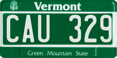 VT license plate CAU329