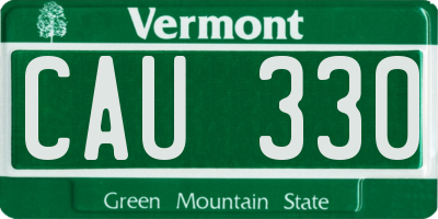 VT license plate CAU330