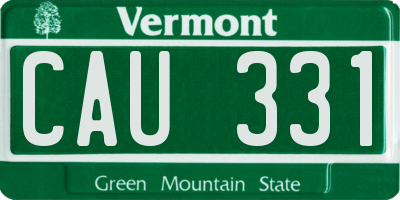 VT license plate CAU331