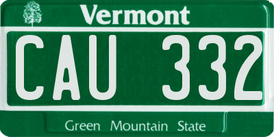 VT license plate CAU332