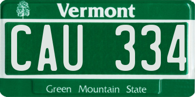 VT license plate CAU334