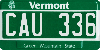 VT license plate CAU336