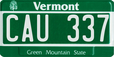 VT license plate CAU337