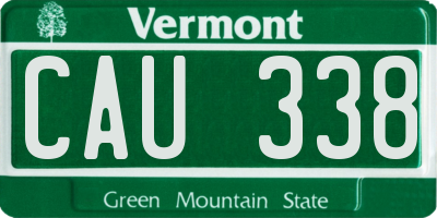 VT license plate CAU338