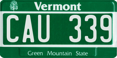 VT license plate CAU339