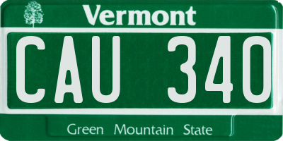 VT license plate CAU340