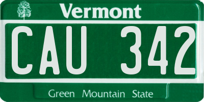 VT license plate CAU342
