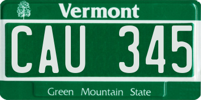 VT license plate CAU345