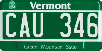 VT license plate CAU346