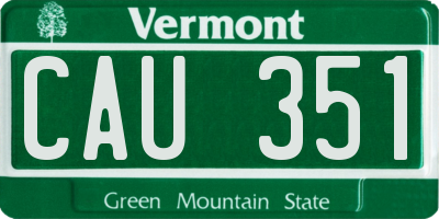 VT license plate CAU351