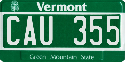VT license plate CAU355