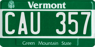 VT license plate CAU357