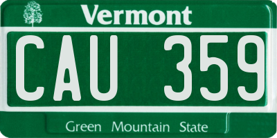 VT license plate CAU359
