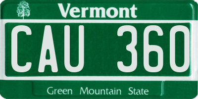 VT license plate CAU360