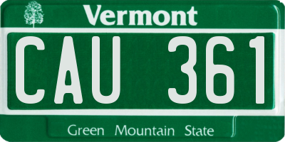 VT license plate CAU361