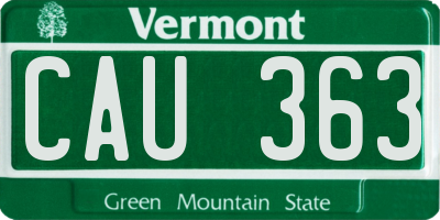 VT license plate CAU363