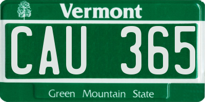 VT license plate CAU365