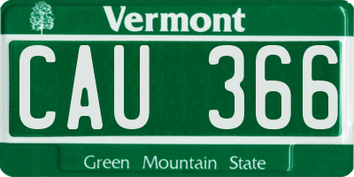 VT license plate CAU366