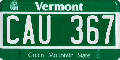 VT license plate CAU367