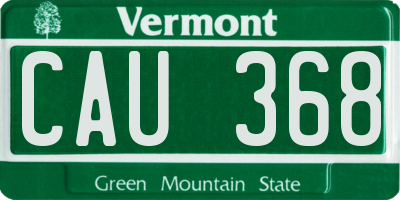 VT license plate CAU368