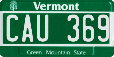 VT license plate CAU369