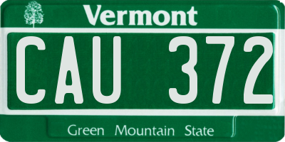 VT license plate CAU372